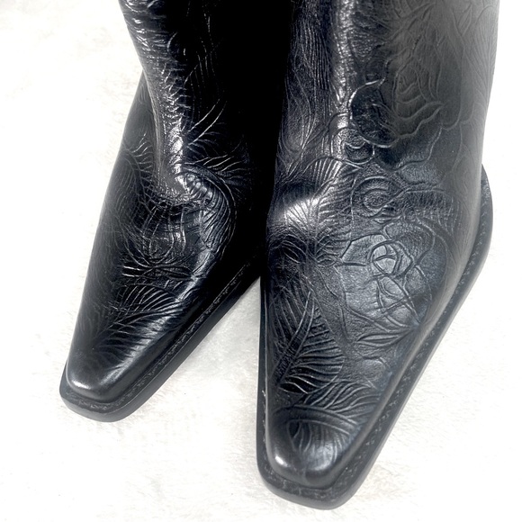 Antonio Melani Tooled Cowgirl Mid Boots - Picture 3 of 15